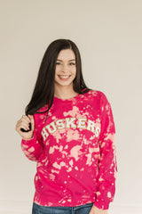 CHENILLE HUSKERS - PINK DYED CREW