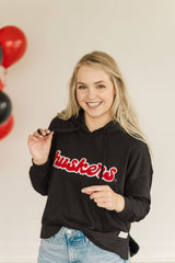 RETRO HUSKERS - BLACK LIGHTWEIGHT HOODIE