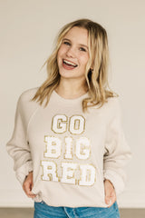 CHENILLE GO BIG RED - IVORY SPONGE CREW