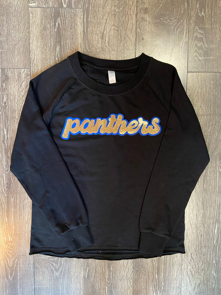 RETRO PANTHERS - BLACK LIGHTWEIGHT CREW