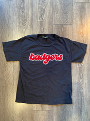 BADGERS - BLACK TEE (YOUTH + ADULT)