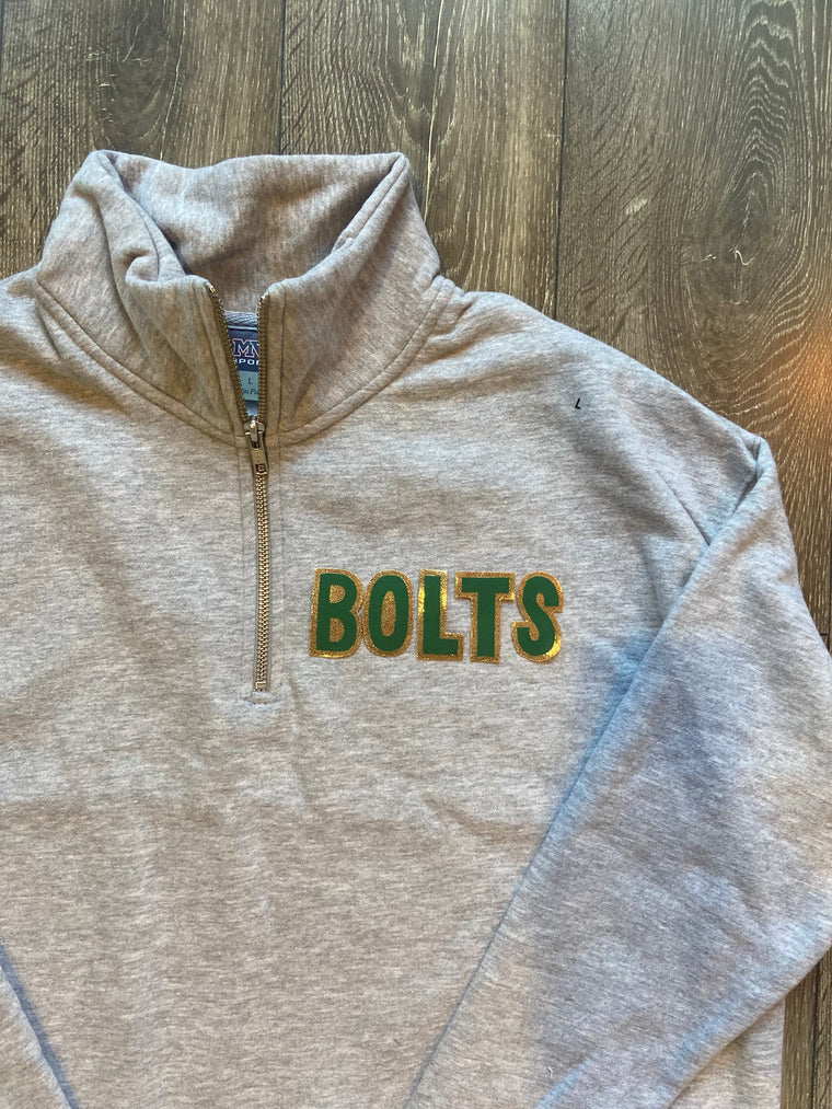 BOLTS - GREY SUEDED QUARTER ZIP