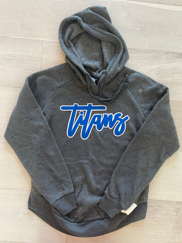 CURSIVE TITANS - GREY ANGEL FLEECE HOODIE