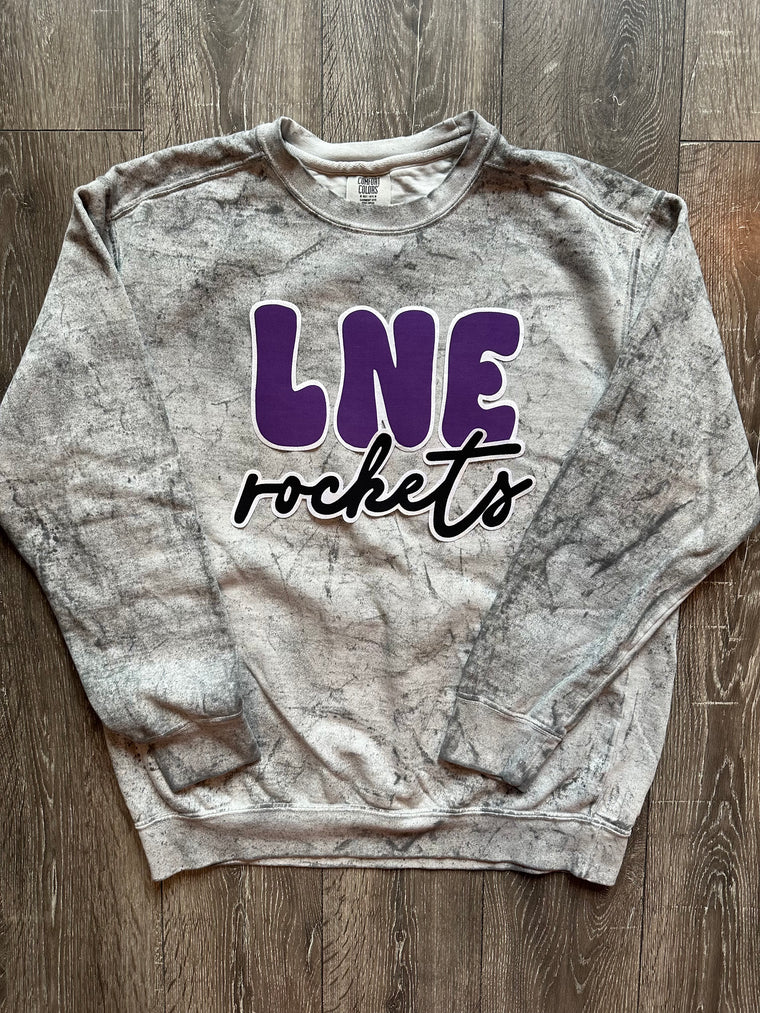 LNE ROCKETS - GREY DYED COMFORT COLORS CREW