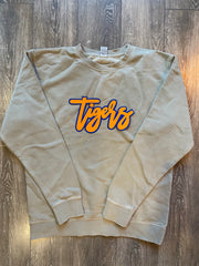 CURSIVE TIGERS - GREY COMFORT COLORS CREW