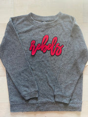 CURSIVE REBELS - GREY COZY CREW