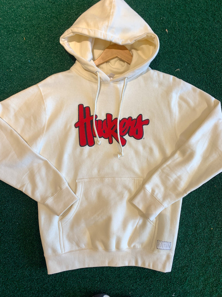 Copy of HUSKERS SCRIPT - IVORY HOODIE