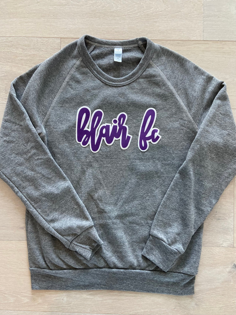 CURSIVE BLAIR FC - GREY FLEECE CREW