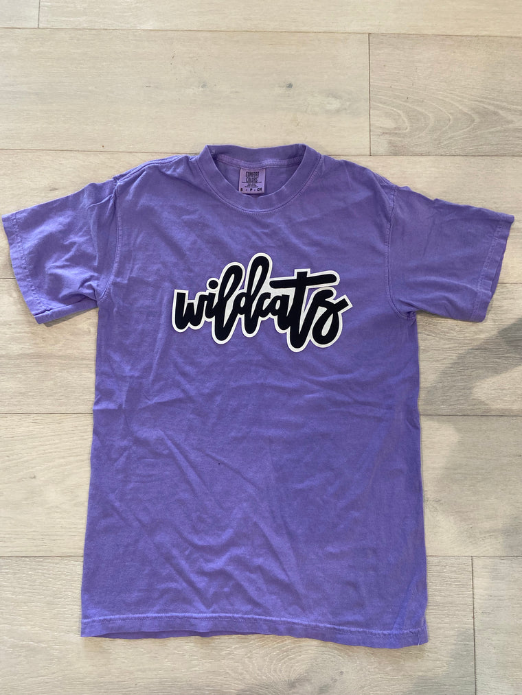 BLACK WILDCATS - PURPLE TEE