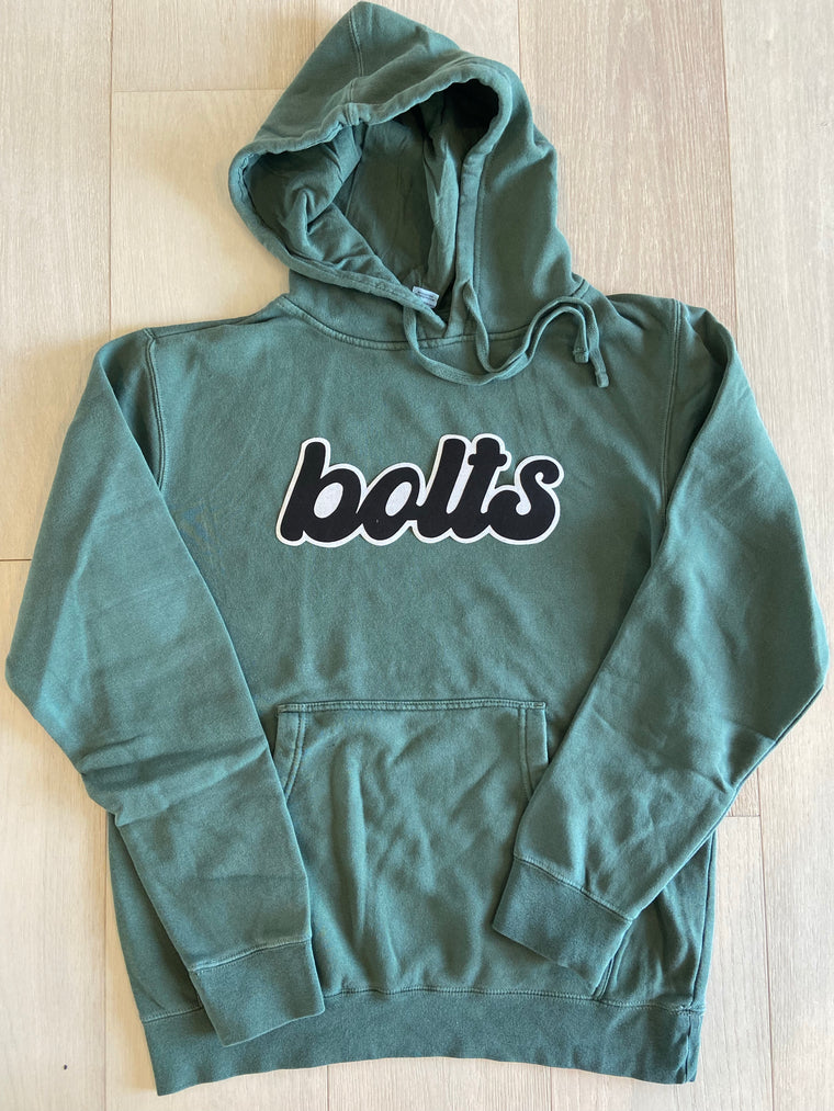 RETRO BOLTS - HUNTER GREEN FLEECE HOODIE