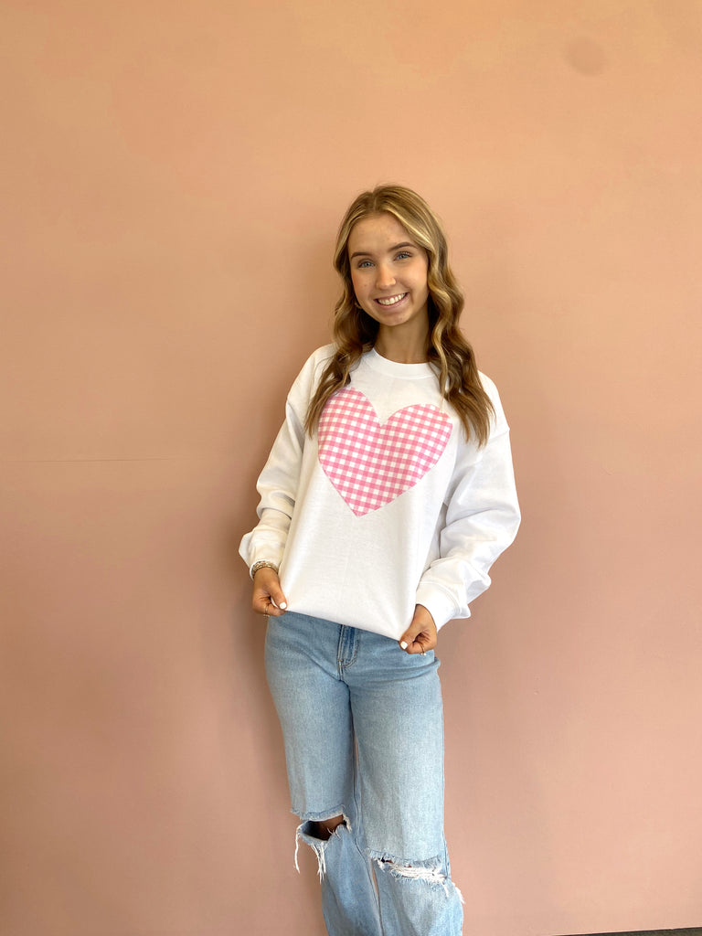 GINGHAM HEART CREW - TODDLER, YOUTH, ADULT