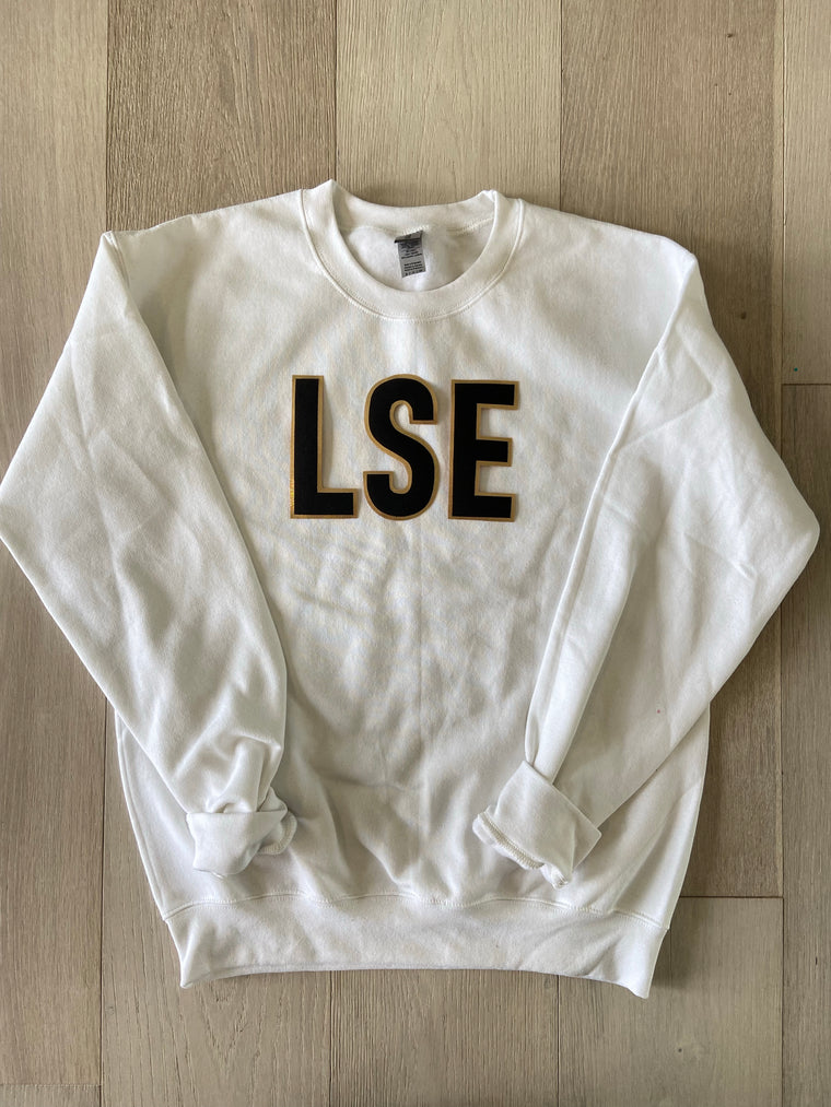 LSE - WHITE GILDAN CREW (YOUTH + ADULT)