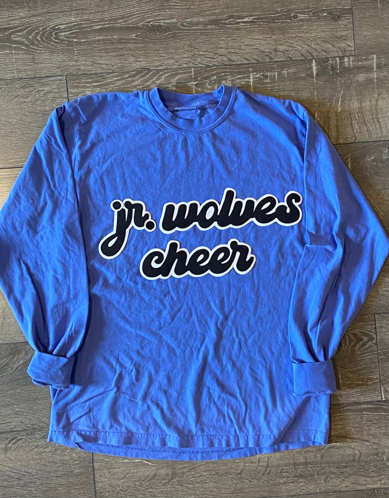 JR. WOLVES CHEER - BLUE COMFORT COLORS LONG SLEEVE