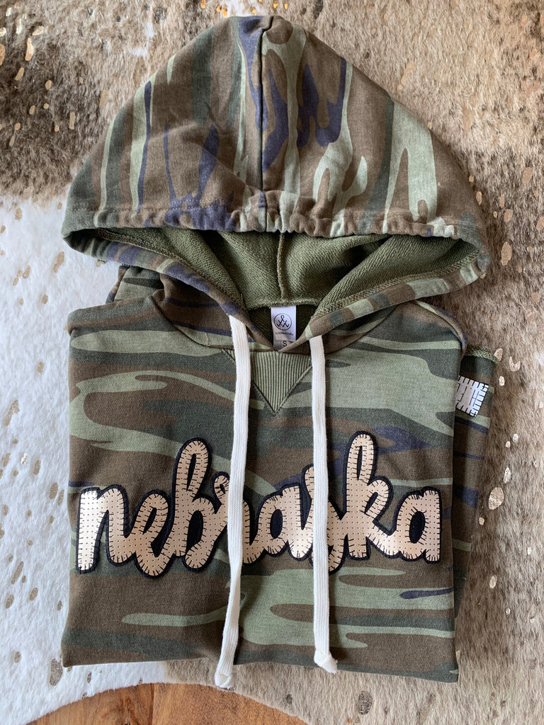 GOLD METALLIC NEBRASKA CAMO LIGHTWEIGHT HOODIE H.FLYNN