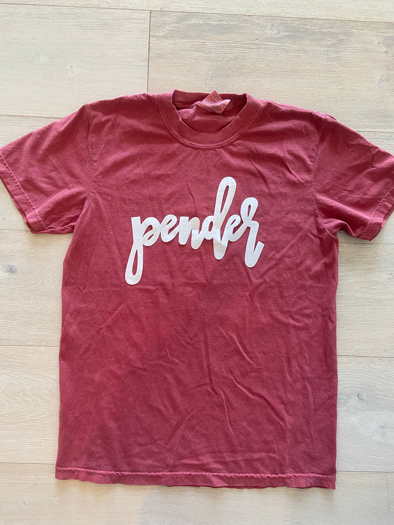 WHITE PENDER RED COMFORT COLORS TEE H FLYNN White pender red comfort colors tee h flynn