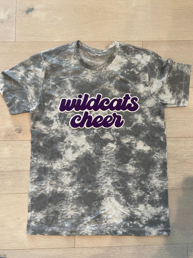 WILDCATS CHEER - GREY DYED TEE