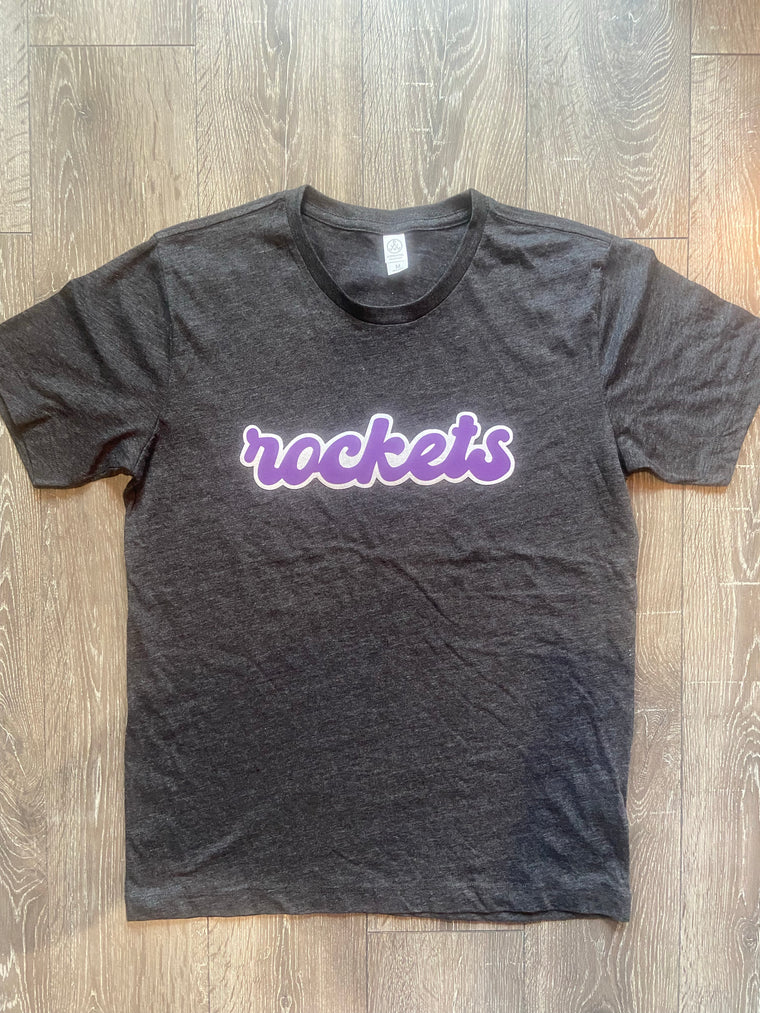 RETRO ROCKETS - CHARCOAL TEE