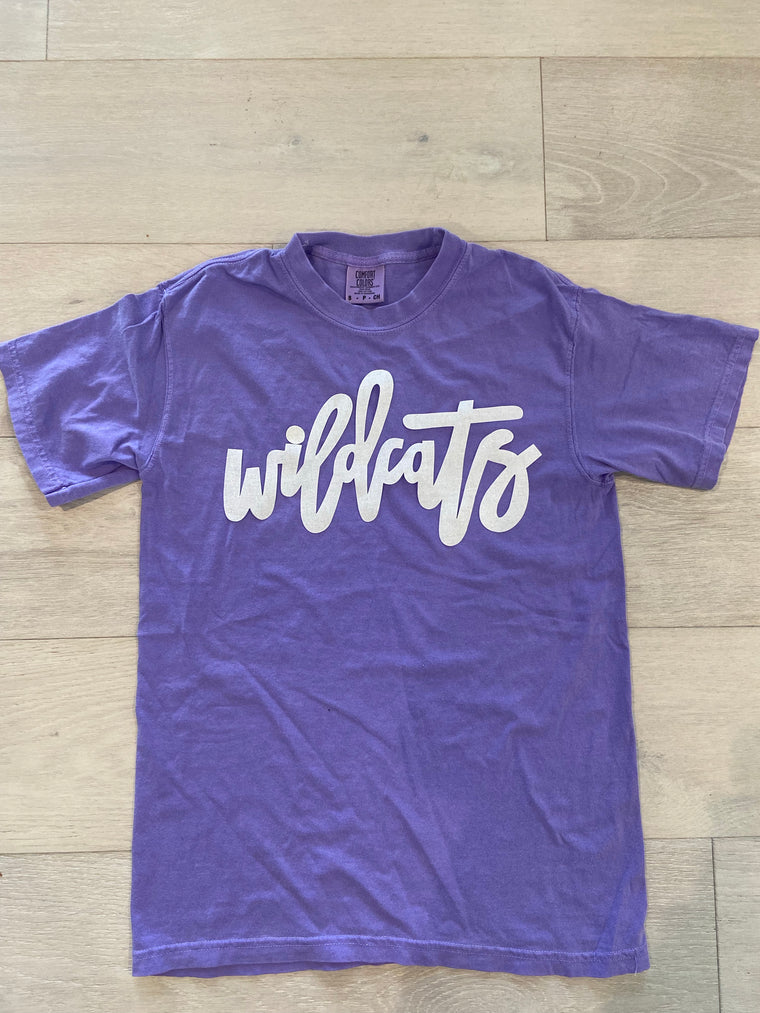 WHITE WILDCATS - PURPLE TEE