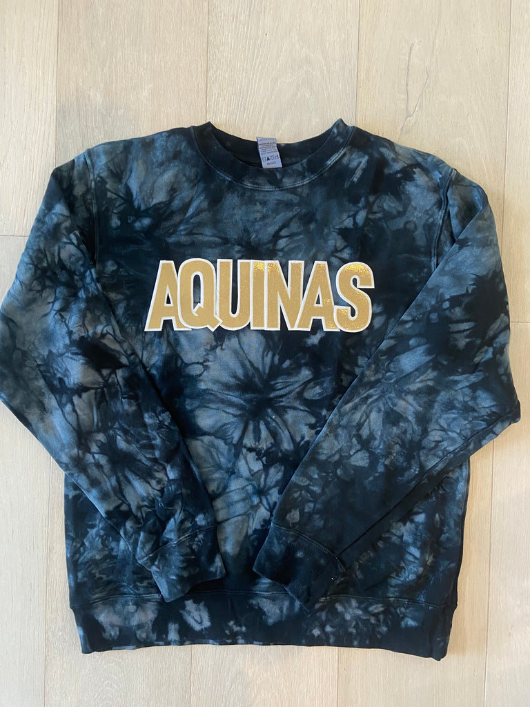 AQUINAS - BLACK DYED CREW