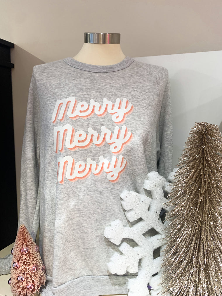 GREY MERRY SWEATSHIRT