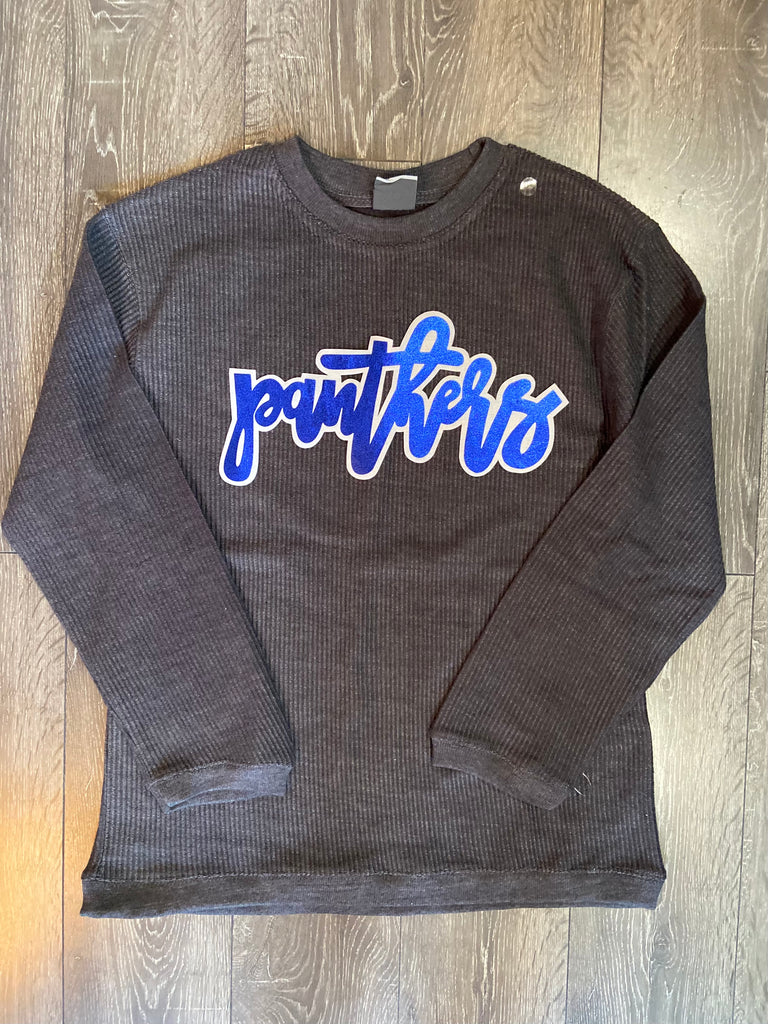 PANTHERS - GREY RIBBED CREW