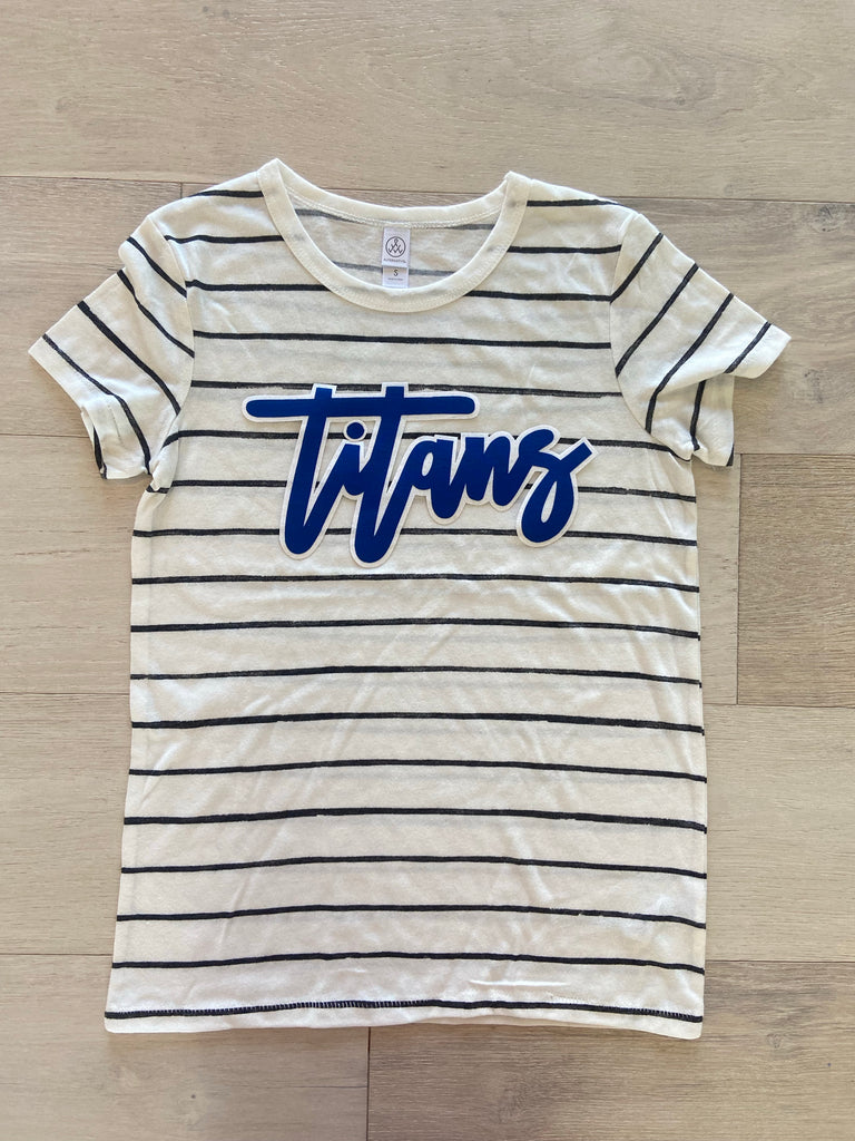 CURSIVE TITANS - STRIPE TEE