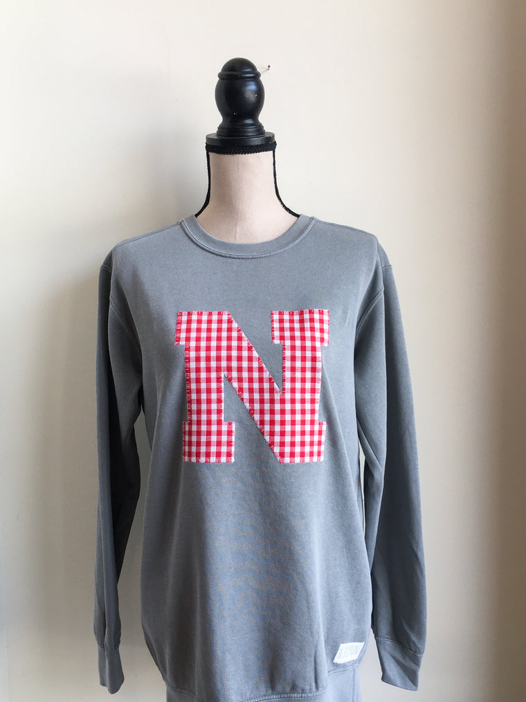 Copy of GINGHAM N - GREY COMFORT COLORS CREW