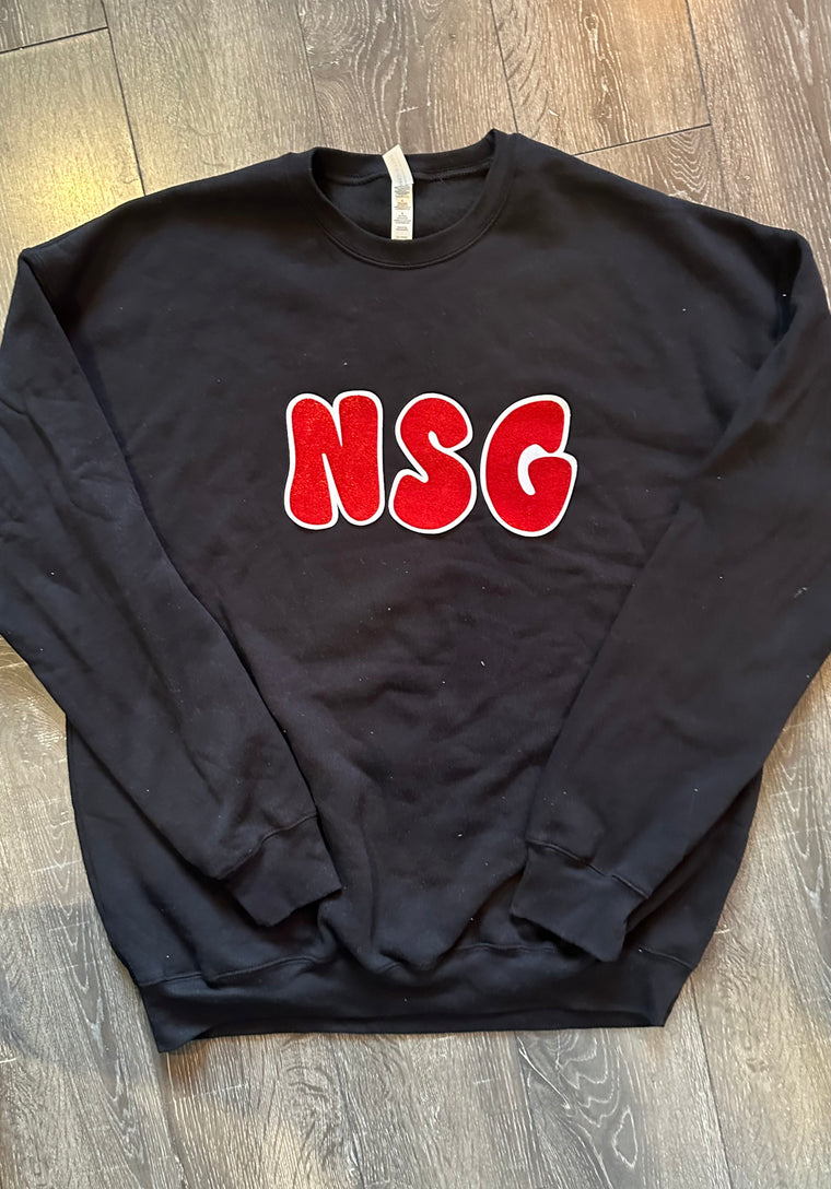 BUBBLE NSG - BLACK SPONGE FLEECE CREW