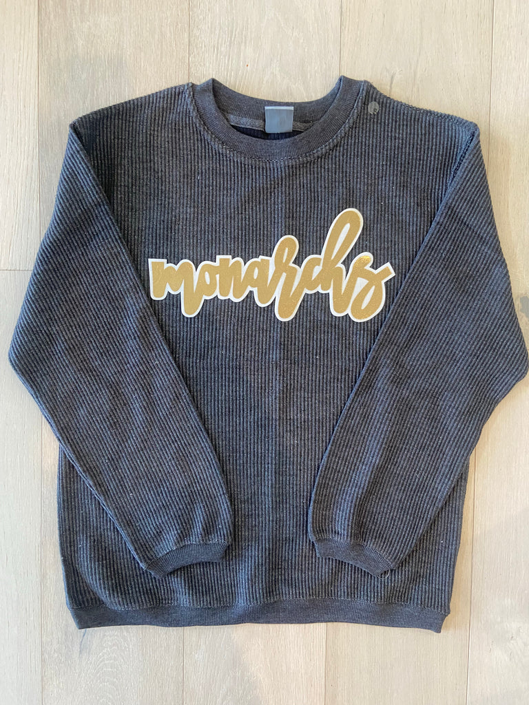 MONARCHS - GREY RIBBED CREW