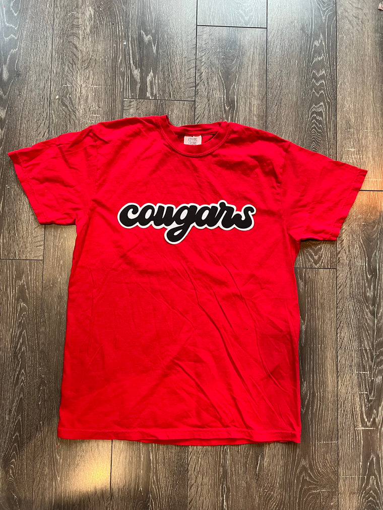 RETRO COUGARS - RED COMFORT COLORS TEE