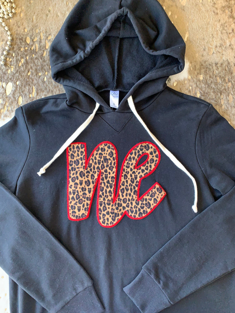 Copy of CHEETAH/ RED NE - BLACK LIGHTWEIGHT HOODIE