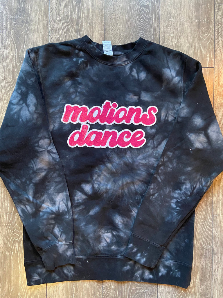 MOTIONS DANCE - BLACK DYED CREW