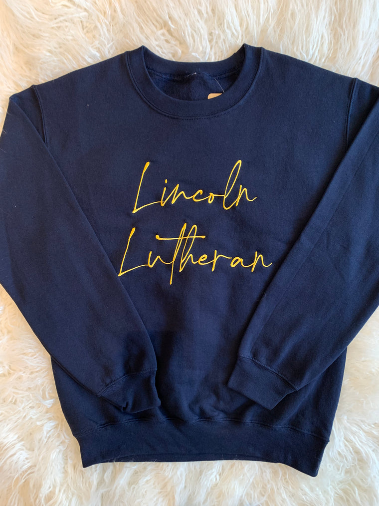 LINCOLN LUTHERAN EMBROIDERED CREW