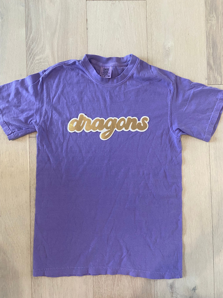 RETRO DRAGONS - PURPLE COMFORT COLORS TEE