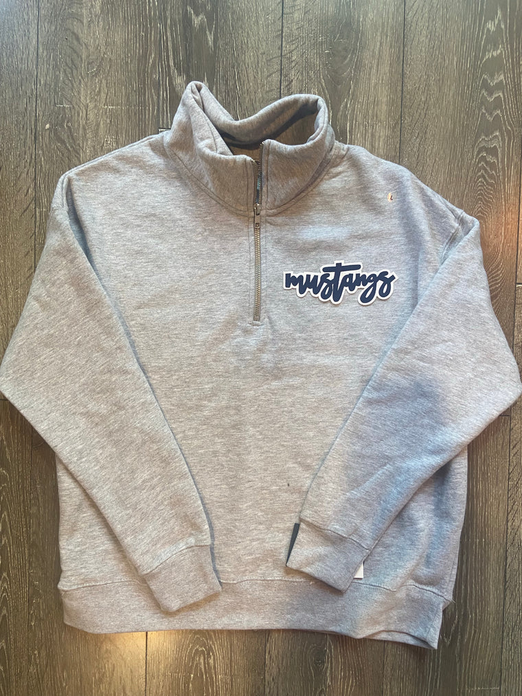 MUSTANGS - GREY 1/4 ZIP