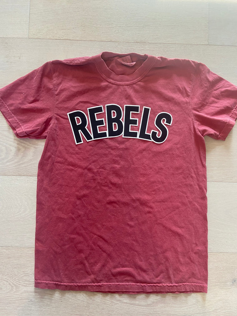 BLOCK REBELS - RED COMFORT COLORS TEE (YOUTH + ADULT)