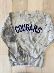 BLOCK COUGARS - GREY DYED COMFORT COLORS CREW
