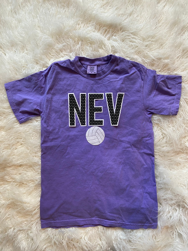 NEV + VOLLEYBALL - PURPLE TEE (YOUTH + ADULT)