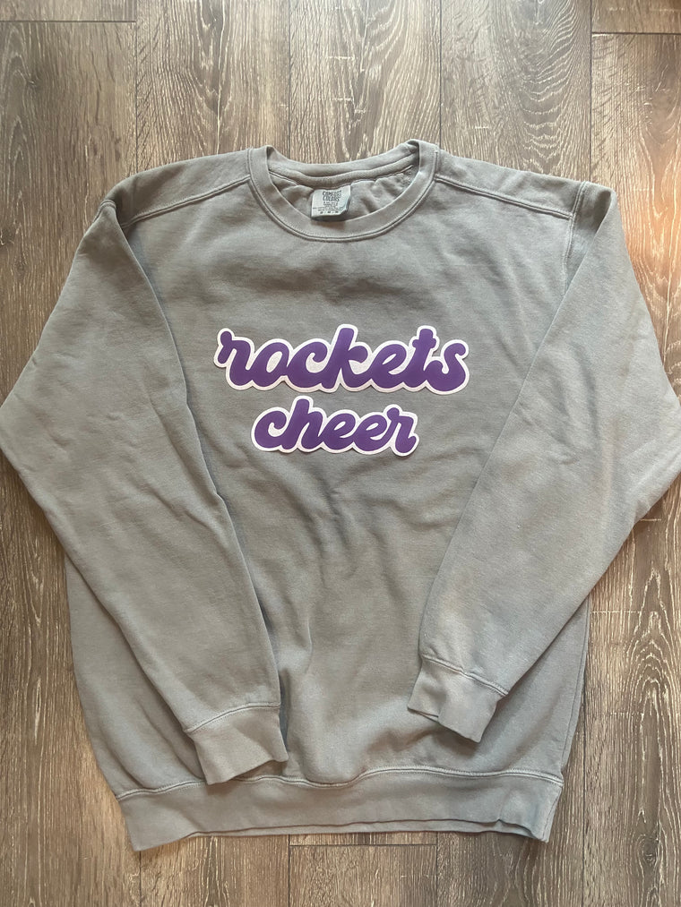 ROCKETS CHEER - GREY COMFORT COLORS CREW