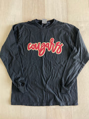 CURSIVE COUGARS - BLACK LONG SLEEVE (YOUTH + ADULT)