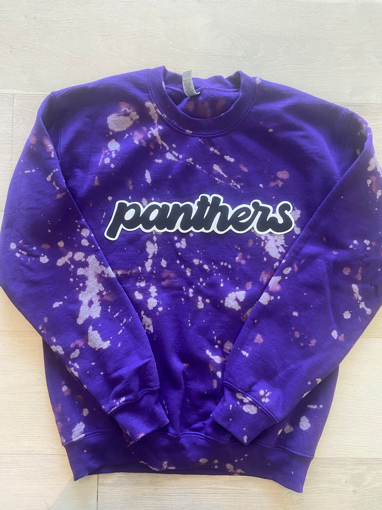 RETRO PANTHERS - PURPLE DYED CREW