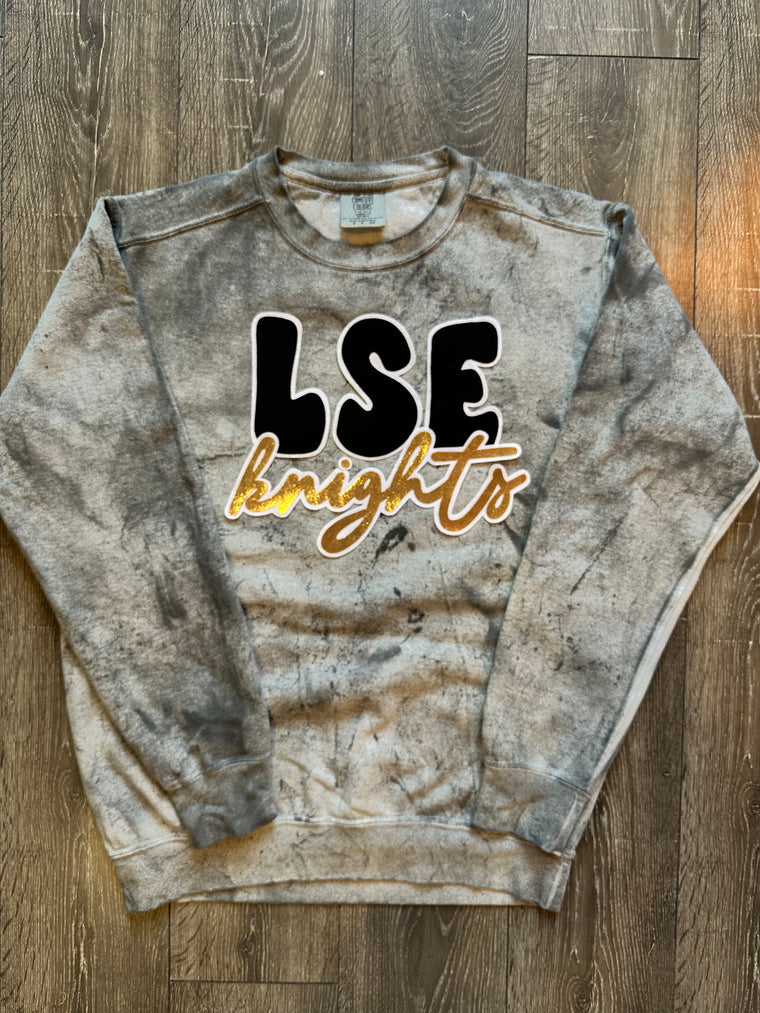 BUBBLE LSE KNIGHTS - GREY DYED COMFORT COLORS CREW