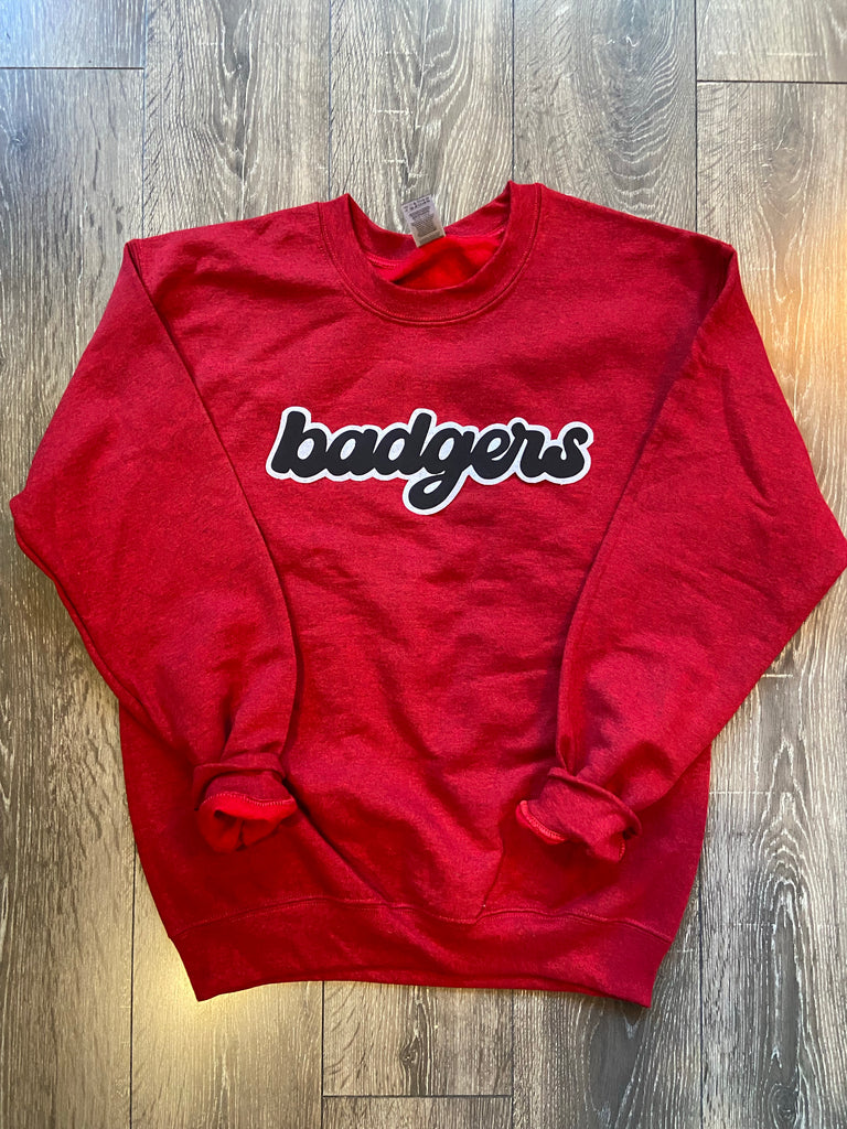 BADGERS - RED GILDAN CREW (YOUTH + ADULT)