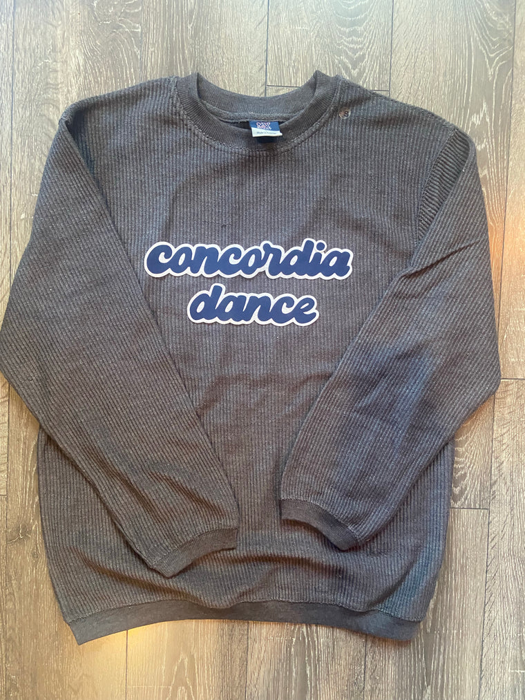 CONCORDIA DANCE - GREY RIBBED CREW