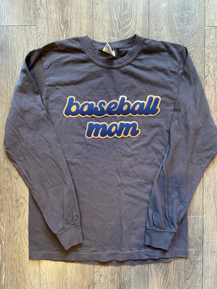 BASEBALL MOM - GREY COMFORT COLORS LONG SLEEVE