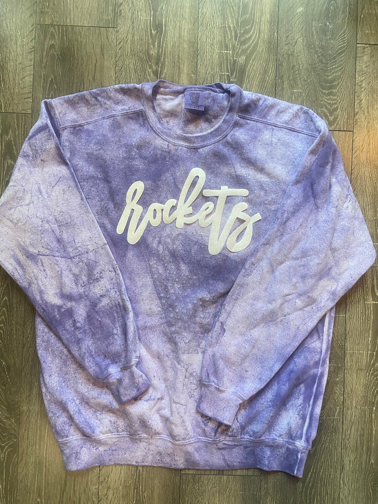 WHITE ROCKETS - PURPLE COMFORT COLORS DYED CREW