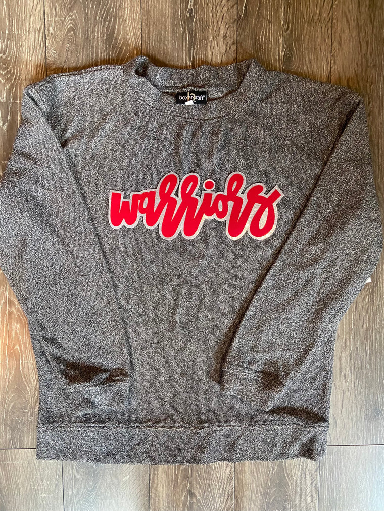 CURSIVE WARRIORS- GREY COZY CREW