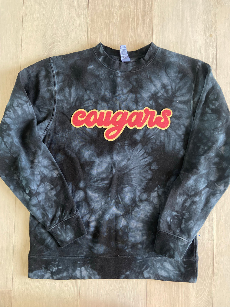 RETRO COUGARS - BLACK DYED CREW