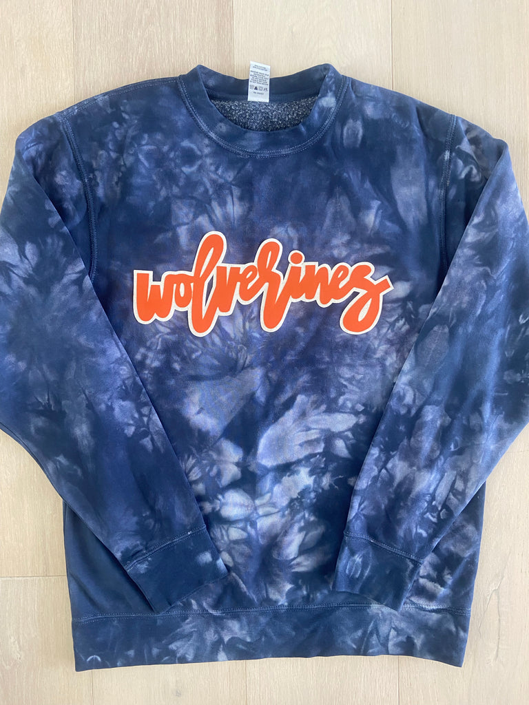WOLVERINES - NAVY/ ROYAL DYED CREW