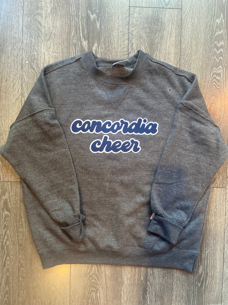 CONCORDIA CHEER - GREY SUEDED CREW